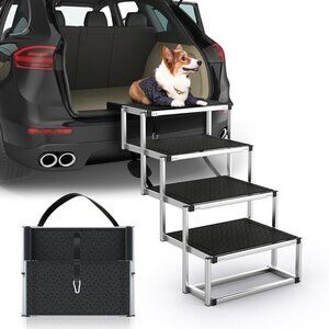 Dog Stairs for Car, Foldable Dog Ramp for Car with Non-Slip Surface
